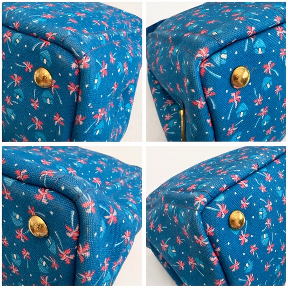 Prada • Canapa 2 Way Canvas Tote Bag in Blue St. Palm, a Limited Edition Print - Picture 6 of 15